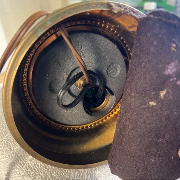 Vintage Nautical Lantern Electric Lamp Green Glass Lantern Base 3-Way Lamp - Picture 16 of 16